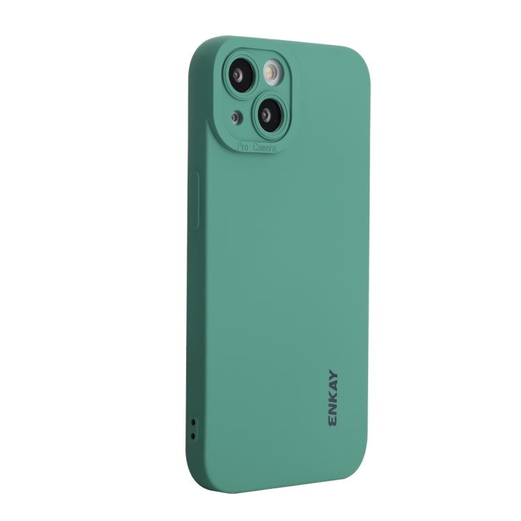For iPhone 15 Plus ENKAY Liquid Silicone Soft Shockproof Phone Case(Dark Green) - HoMEdemic™ 