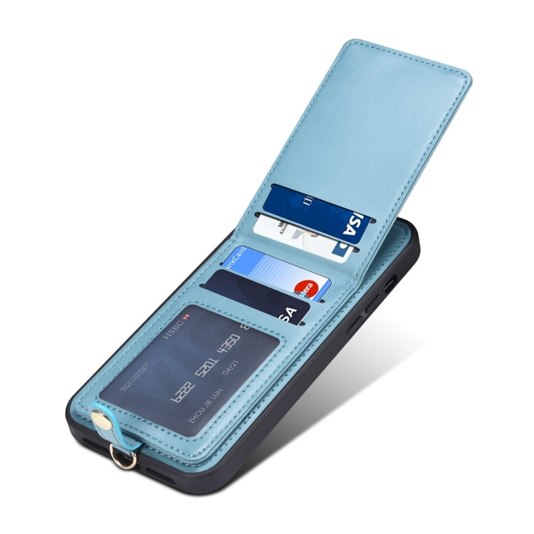 For iPhone 15 Plus ESEBLE Star Series Lanyard Holder Card Slot Phone Case(Blue) - HoMEdemic™ 