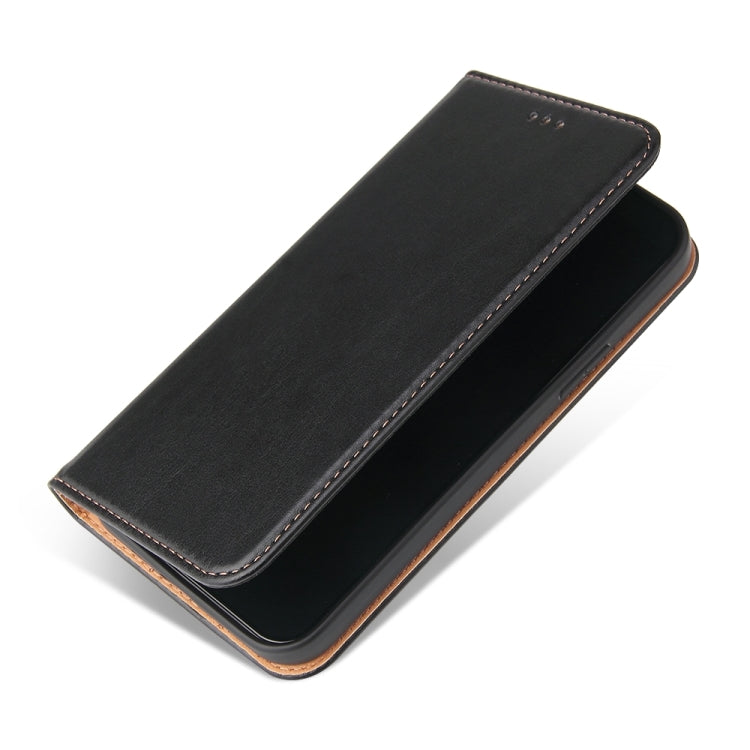 For iPhone 15 Plus Fierre Shann PU Genuine Leather Texture Phone Case(Black) - HoMEdemic™ 