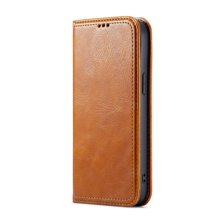 For iPhone 15 Plus Fierre Shann Vintage Bark Texture Wallet Leather Phone Case(Khaki) - HoMEdemic™ 