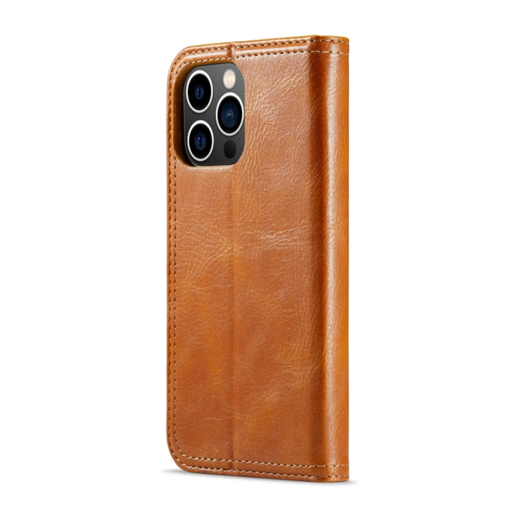 For iPhone 15 Plus Fierre Shann Vintage Bark Texture Wallet Leather Phone Case(Khaki) - HoMEdemic™ 