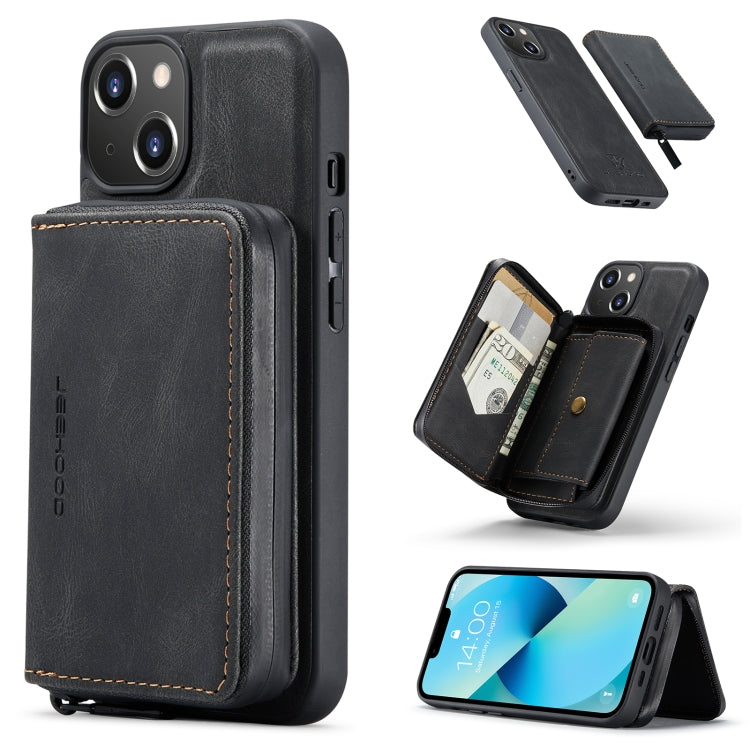 For iPhone 15 Plus JEEHOOD Magnetic Zipper Wallet Leather Phone Case(Black) - HoMEdemic™ 