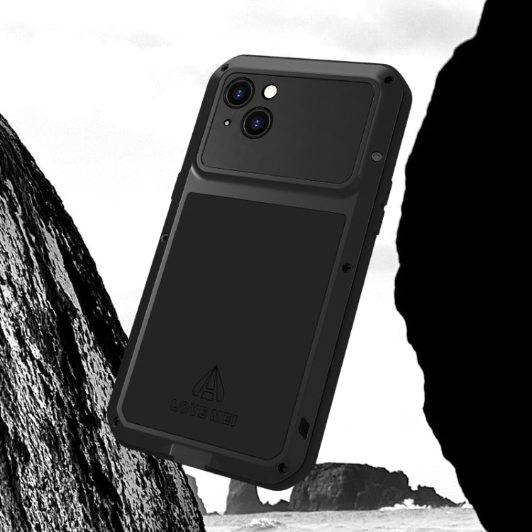 For iPhone 15 Plus LOVE MEI Metal Shockproof Life Waterproof Dustproof Phone Case(Black) - HoMEdemic™ 