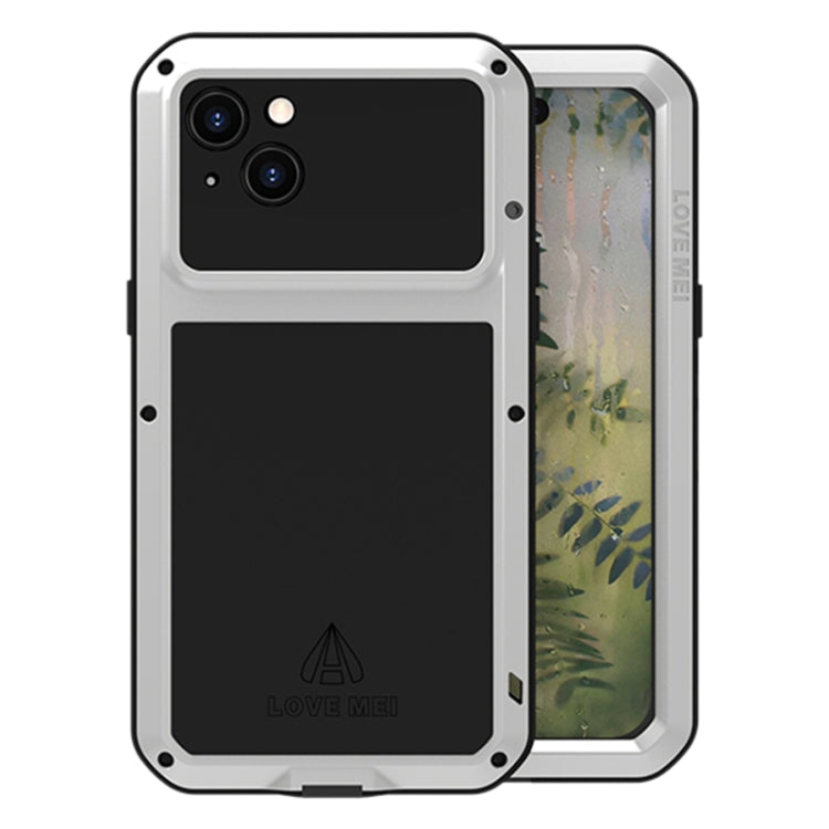 For iPhone 15 Plus LOVE MEI Metal Shockproof Life Waterproof Dustproof Phone Case(Silver) - HoMEdemic™ 