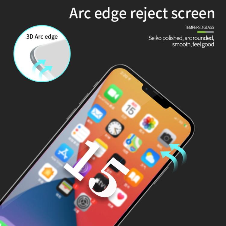 For iPhone 15 Plus MOFI 9H 3D Explosion-proof Curved Screen Tempered Glass Film(Black) - HoMEdemic™ 