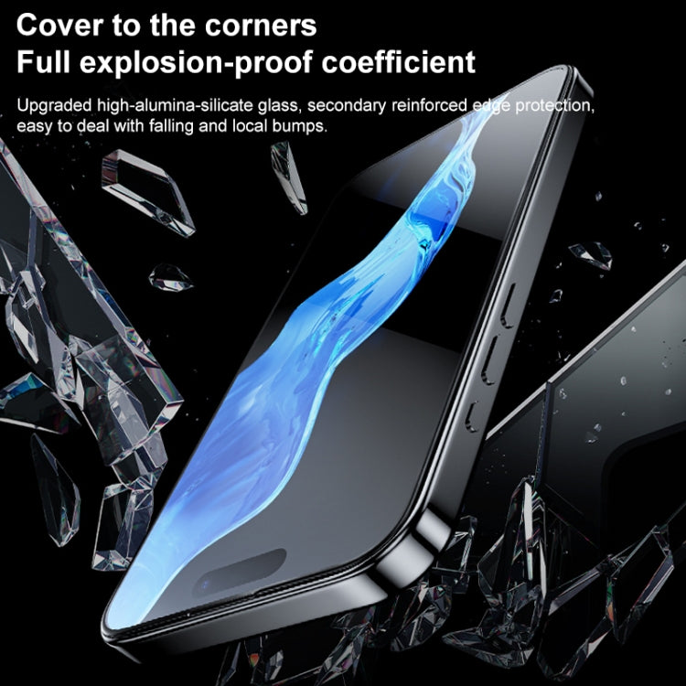 For iPhone 15 Plus MOMAX 0.3mm 3D Full-screen Tempered Glass Film(Black) - HoMEdemic™ 