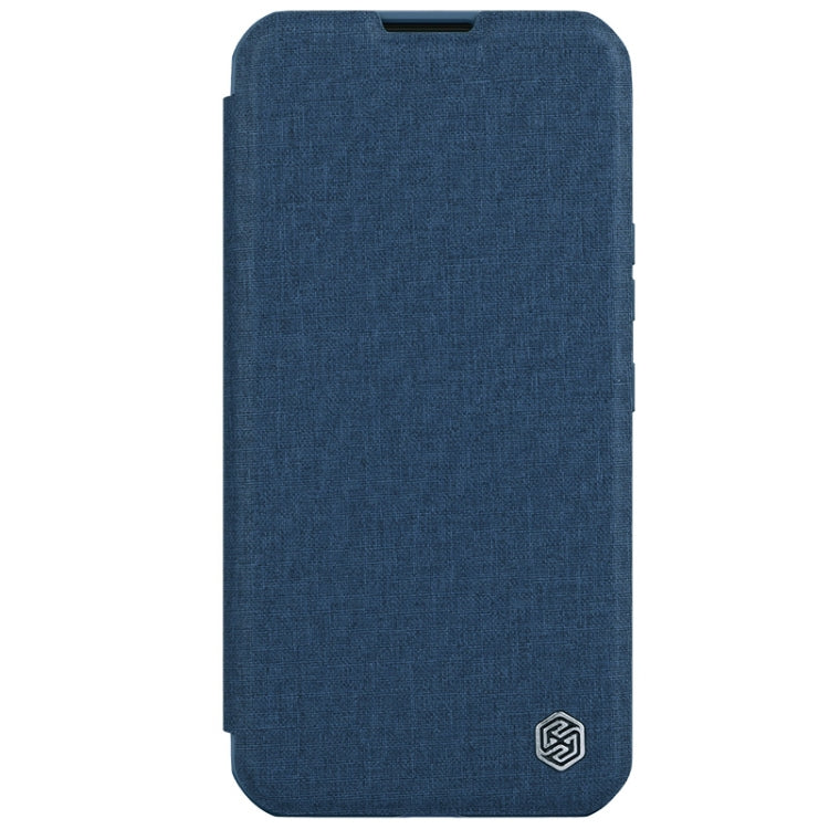 For iPhone 15 Plus NILLKIN QIN Series Pro Fabric Textured Leather Phone Case(Blue) - HoMEdemic™ 