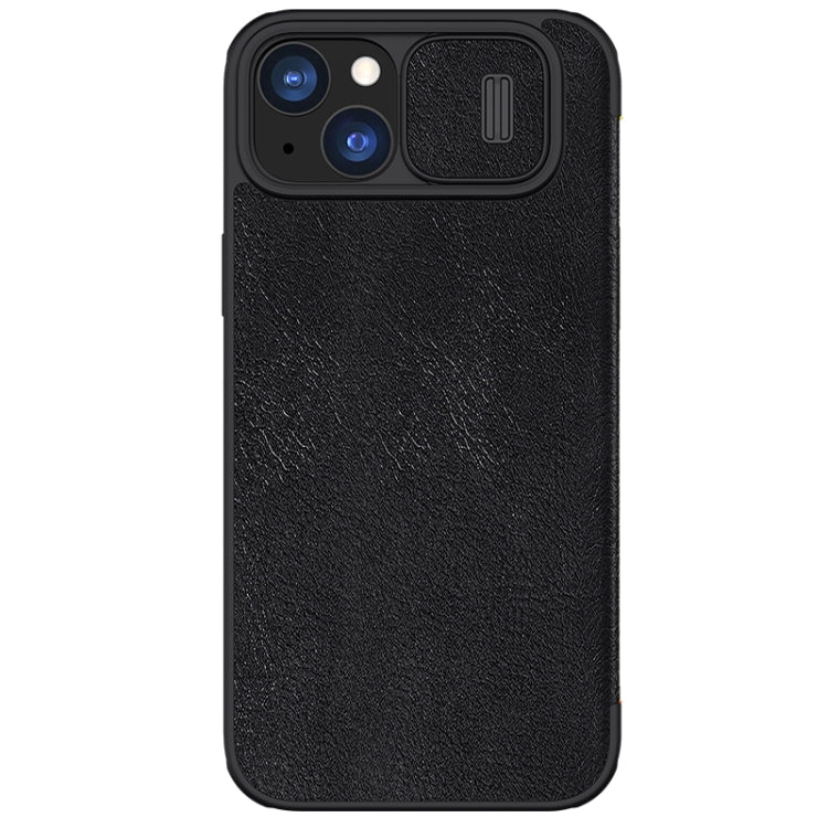 For iPhone 15 Plus NILLKIN QIN Series Pro Sliding Camera Cover Design Leather Phone Case(Black) - HoMEdemic™ 
