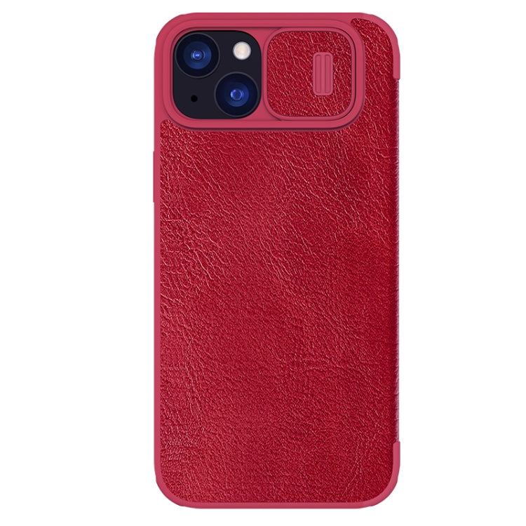 For iPhone 15 Plus NILLKIN QIN Series Pro Sliding Camera Cover Design Leather Phone Case(Red) - HoMEdemic™ 