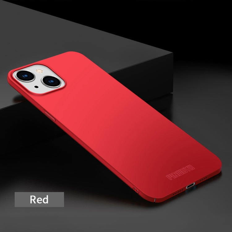 For iPhone 15 Plus PINWUYO Micro-Frosted PC Ultra-thin Hard Phone Case with Magsafe Magnetic Ring(Red) - HoMEdemic™ 
