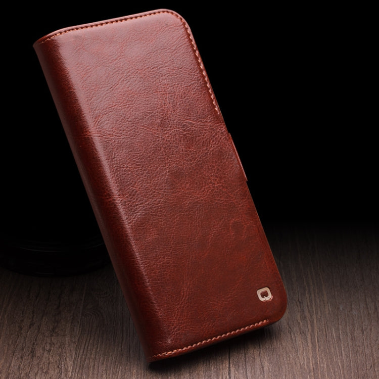 For iPhone 15 Plus QIALINO Classic 103 Buckle Genuine Leather Phone Case(Black) - HoMEdemic™ 