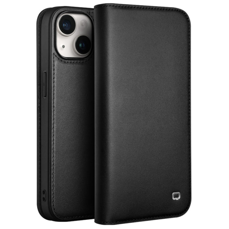 For iPhone 15 Plus QIALINO Classic Gen2 Genuine Leather Phone Case(Black) - HoMEdemic™ 