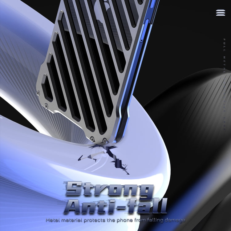 For iPhone 15 Plus R-JUST RJ-50 Hollow Breathable Armor Metal Phone Case(Space Grey) - HoMEdemic™ 