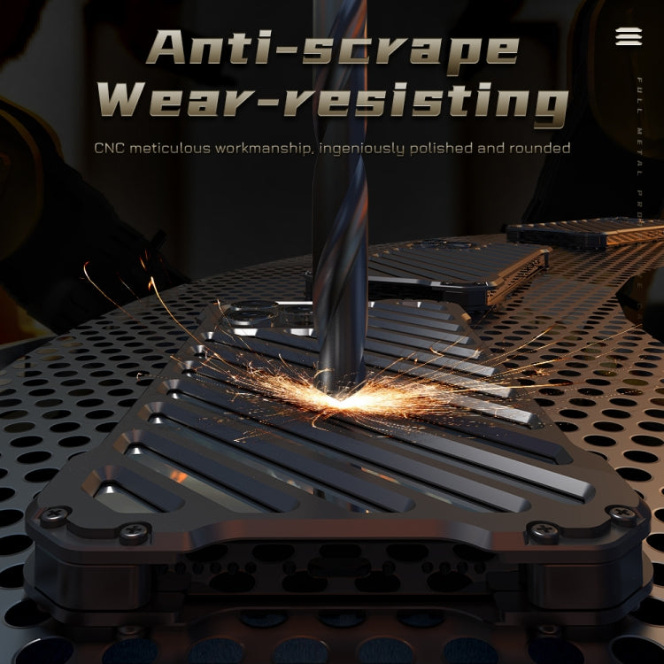 For iPhone 15 Plus R-JUST RJ-50 Hollow Breathable Armor Metal Phone Case(Space Grey) - HoMEdemic™ 