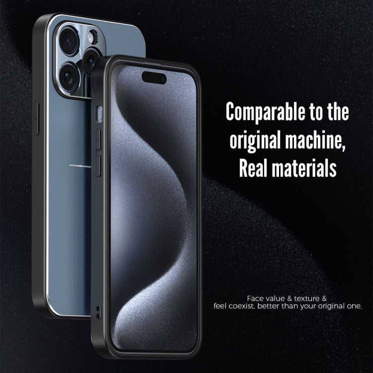 For iPhone 15 Plus R-JUST RJ52 3-Line Style Metal TPU Shockproof Phone Case(Blue) - HoMEdemic™ 