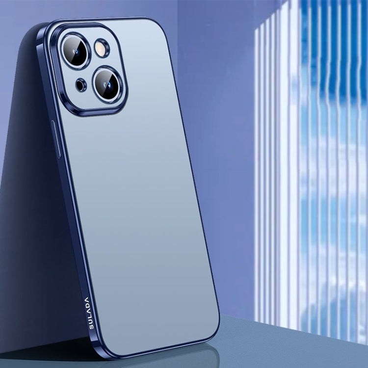 For iPhone 15 Plus SULADA Electroplating Frosted TPU Phone Case(Titanium Blue) - HoMEdemic™ 