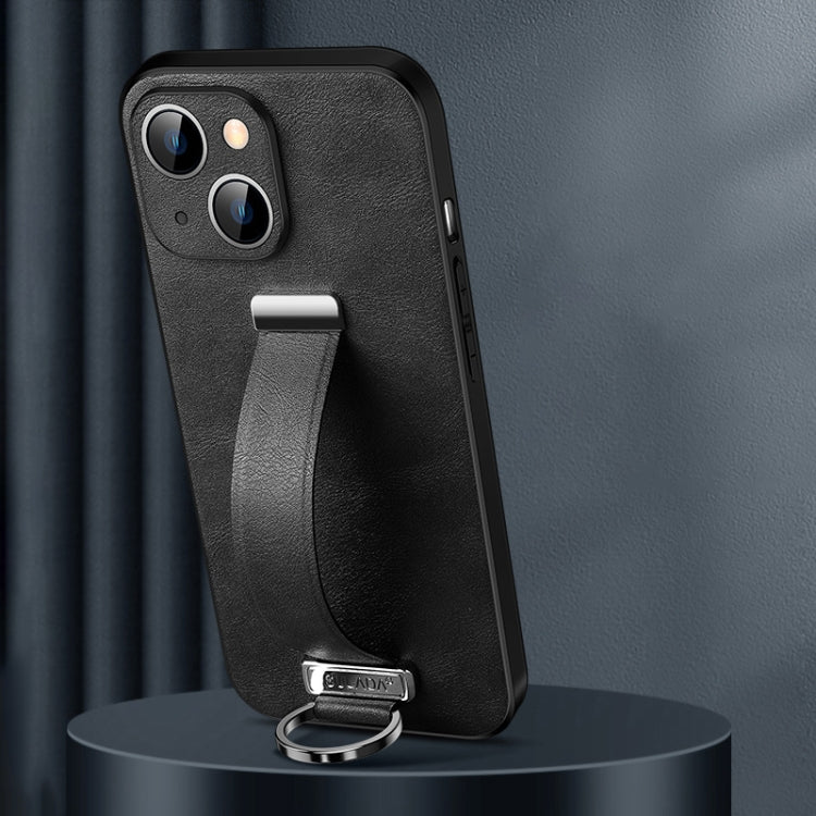 For iPhone 15 Plus SULADA Tide Cool Series PC + Leather Texture Skin Feel Phone Case(Black) - HoMEdemic™ 