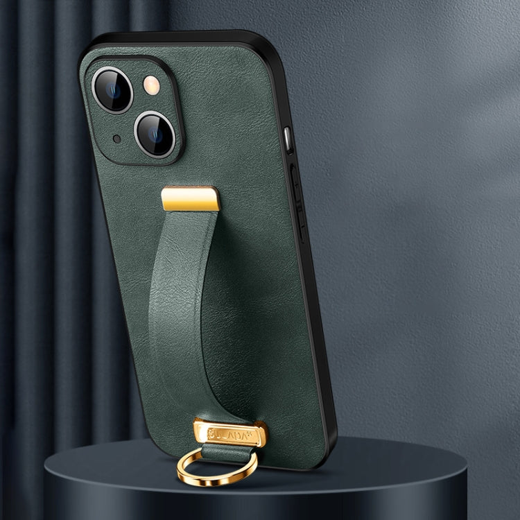 For iPhone 15 Plus SULADA Tide Cool Series PC + Leather Texture Skin Feel Phone Case(Green) - HoMEdemic™ 