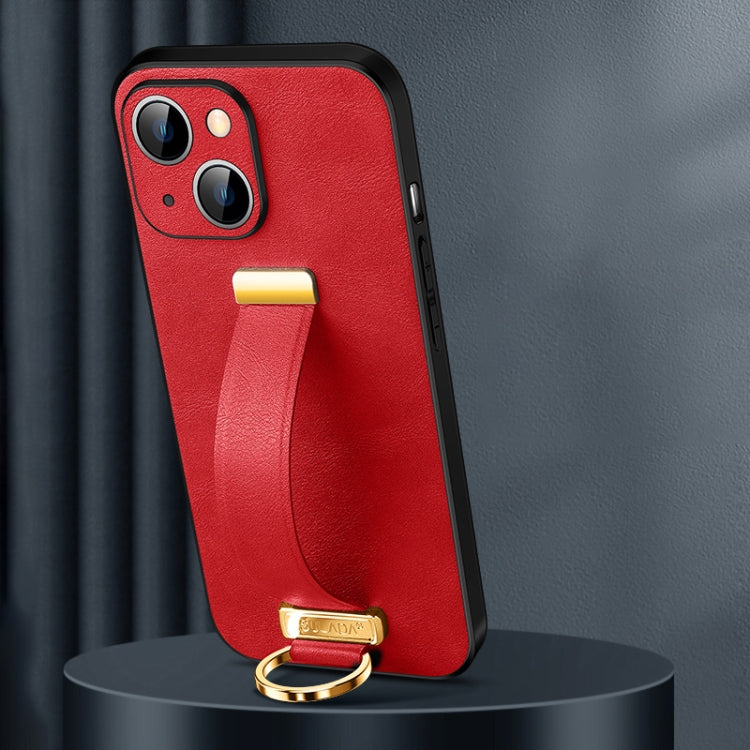 For iPhone 15 Plus SULADA Tide Cool Series PC + Leather Texture Skin Feel Phone Case(Red) - HoMEdemic™ 