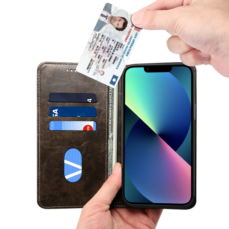 For iPhone 15 Plus Suteni Baroque Calf Texture Buckle Wallet Leather Phone Case(Black) - HoMEdemic™ 