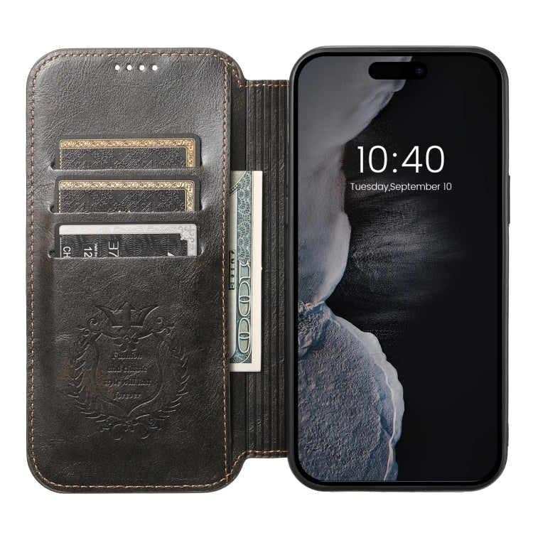 For iPhone 15 Plus Suteni J05 Leather Magnetic MagSafe Phone Case(Black) - HoMEdemic™ 