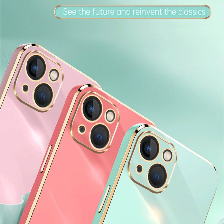 For iPhone 15 Plus XINLI Straight Edge 6D Electroplate TPU Phone Case(Pink) - HoMEdemic™ 