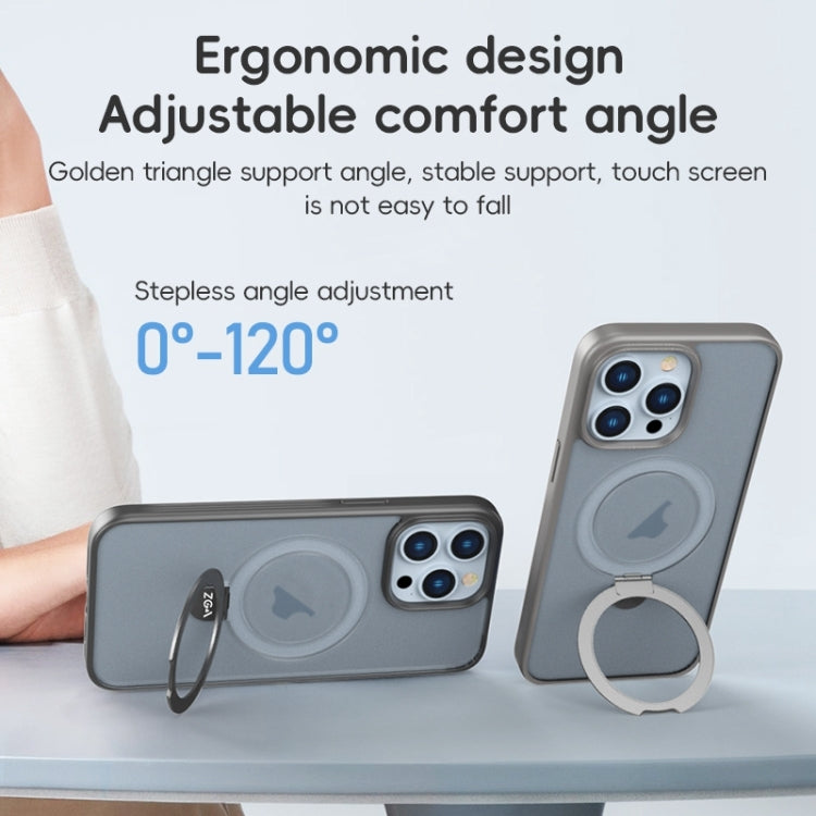 For iPhone 15 Plus ZGA Magsafe Holder PC Hybrid TPU Phone Case(Pink) - HoMEdemic™ 