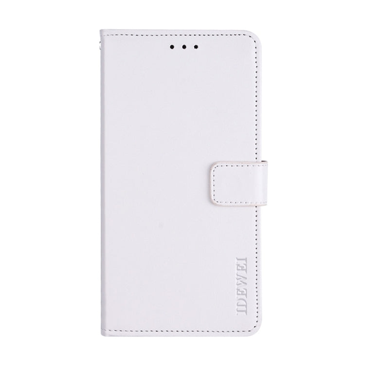 For iPhone 15 Plus idewei Crazy Horse Texture Leather Phone Case with Holder(White) - HoMEdemic™ 
