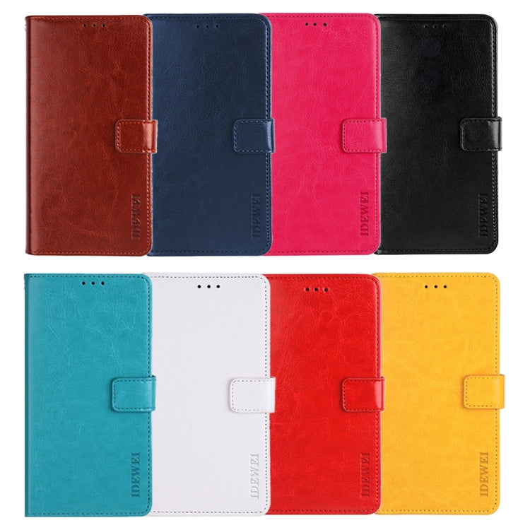For iPhone 15 Plus idewei Crazy Horse Texture Leather Phone Case with Holder(Yellow) - HoMEdemic™ 