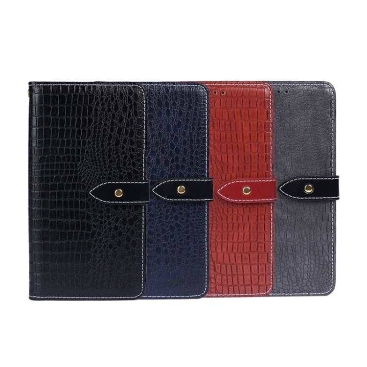 For iPhone 15 Plus idewei Crocodile Texture Leather Phone Case(Dark Blue) - HoMEdemic™ 