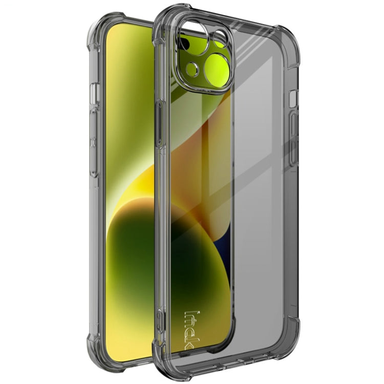 For iPhone 15 Plus imak Shockproof Airbag TPU Phone Case(Transparent Black) - HoMEdemic™ 