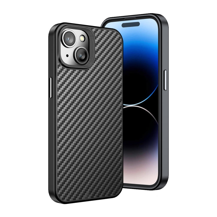 For iPhone 15 Plus wlons Magsafe Carbon Fiber Kevlar TPU Phone Case(Black) - HoMEdemic™ 