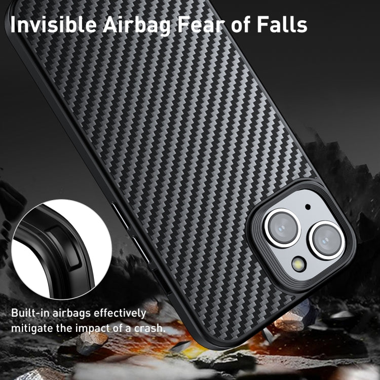 For iPhone 15 Plus wlons Magsafe Carbon Fiber Kevlar TPU Phone Case(Black) - HoMEdemic™ 