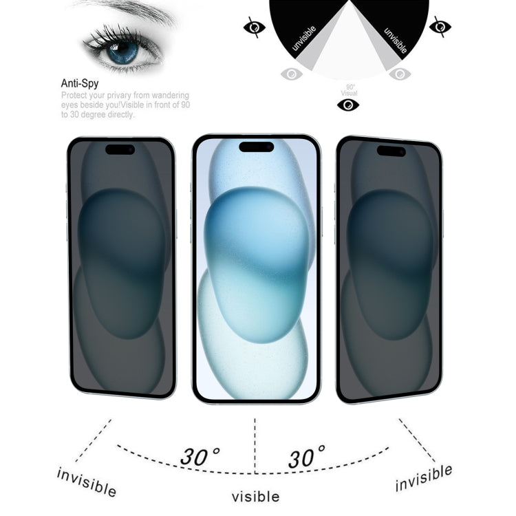 For iPhone 15 Pro / 15 25pcs Full Cover Anti-spy Silk Screen Tempered Glass Film - HoMEdemic™ 