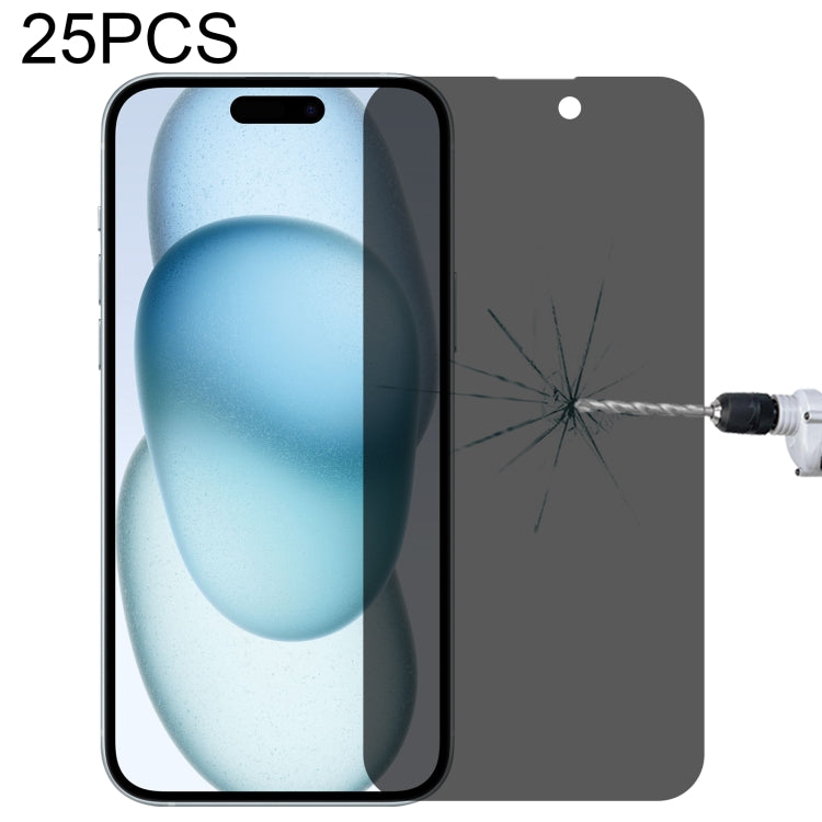 For iPhone 15 Pro / 15 25pcs High Transparency Full Cover Anti-spy Tempered Glass Film - HoMEdemic™ 