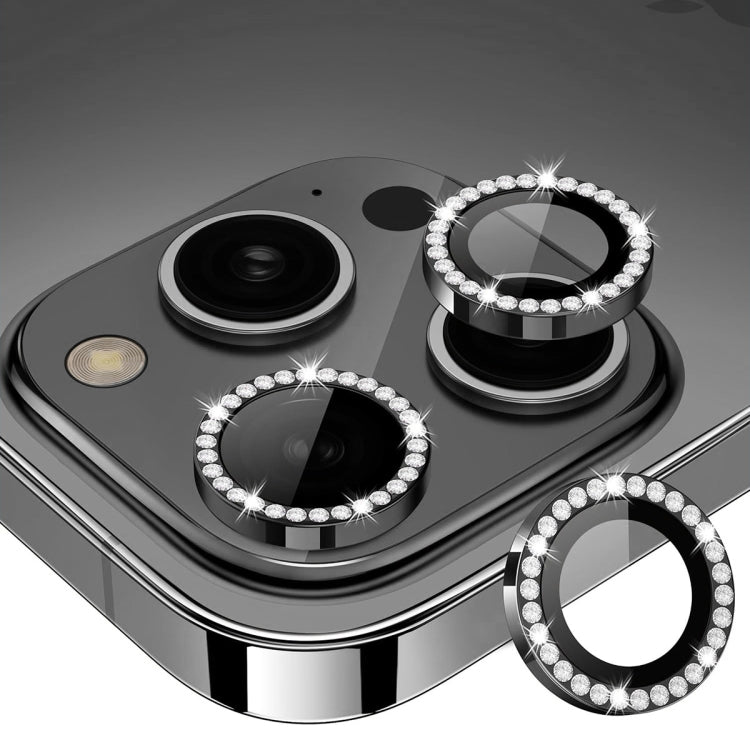 For iPhone 15 Pro / 15 Pro Max ENKAY AR Anti-reflection Individual Diamond Ring Camera Lens Glass Full Film(Black) - HoMEdemic™ 