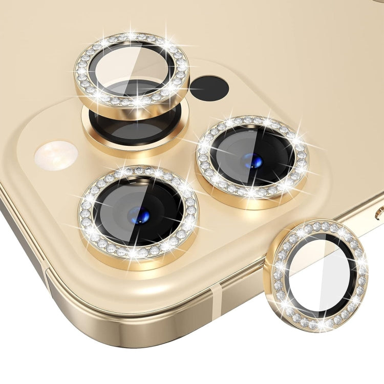 For iPhone 15 Pro / 15 Pro Max ENKAY AR Anti-reflection Individual Diamond Ring Camera Lens Glass Full Film(Golden) - HoMEdemic™ 