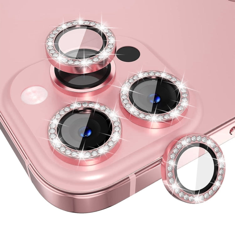 For iPhone 15 Pro / 15 Pro Max ENKAY AR Anti-reflection Individual Diamond Ring Camera Lens Glass Full Film(Pink) - HoMEdemic™ 