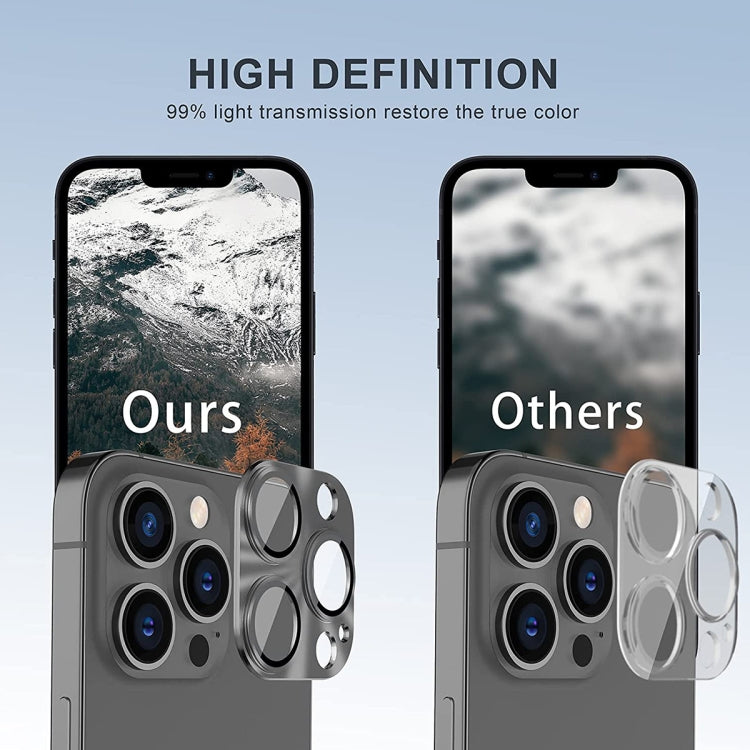 For iPhone 15 Pro / 15 Pro Max ENKAY Aluminium Alloy Tempered Glass Lens Cover Film(Grey) - HoMEdemic™ 