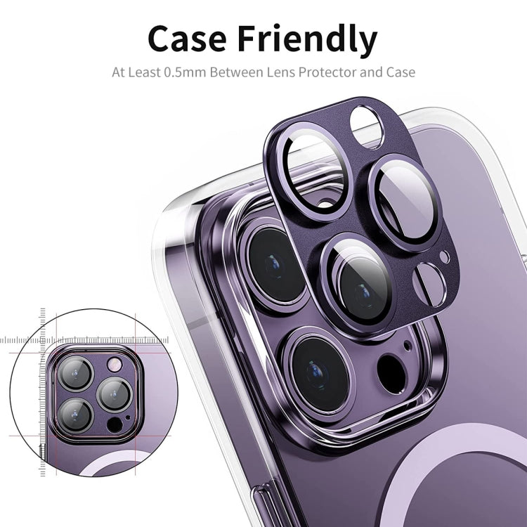 For iPhone 15 Pro / 15 Pro Max ENKAY Anti-reflection Camera Lens Aluminium Alloy Tempered Glass Film(Black) - HoMEdemic™ 