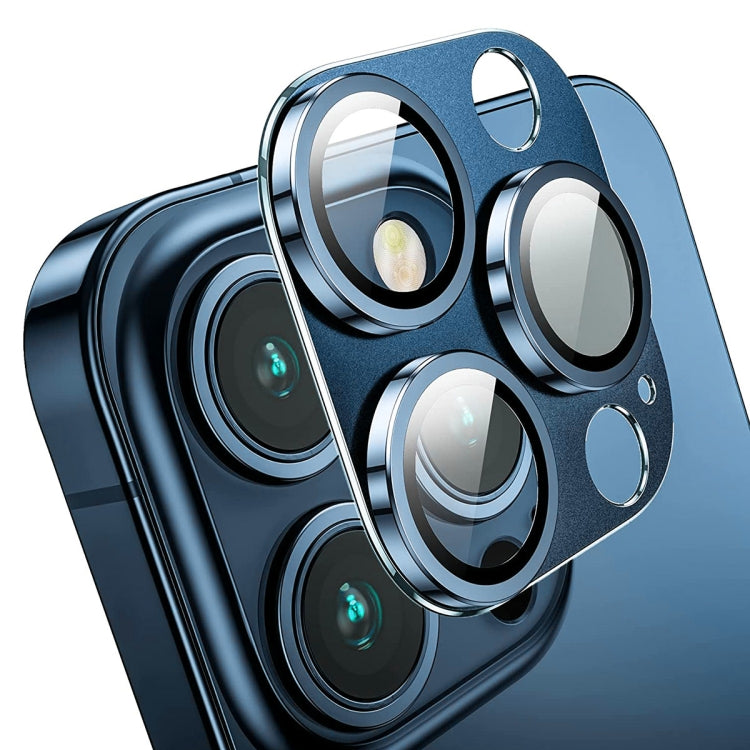 For iPhone 15 Pro / 15 Pro Max ENKAY Anti-reflection Camera Lens Aluminium Alloy Tempered Glass Film(Dark Blue) - HoMEdemic™ 