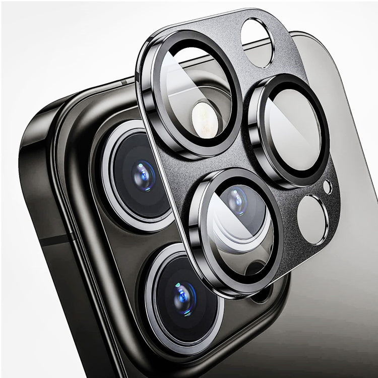 For iPhone 15 Pro / 15 Pro Max ENKAY Anti-reflection Camera Lens Aluminium Alloy Tempered Glass Film(Grey) - HoMEdemic™ 