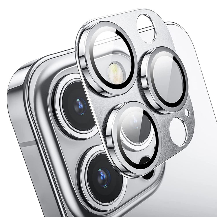 For iPhone 15 Pro / 15 Pro Max ENKAY Anti-reflection Camera Lens Aluminium Alloy Tempered Glass Film(Silver) - HoMEdemic™ 
