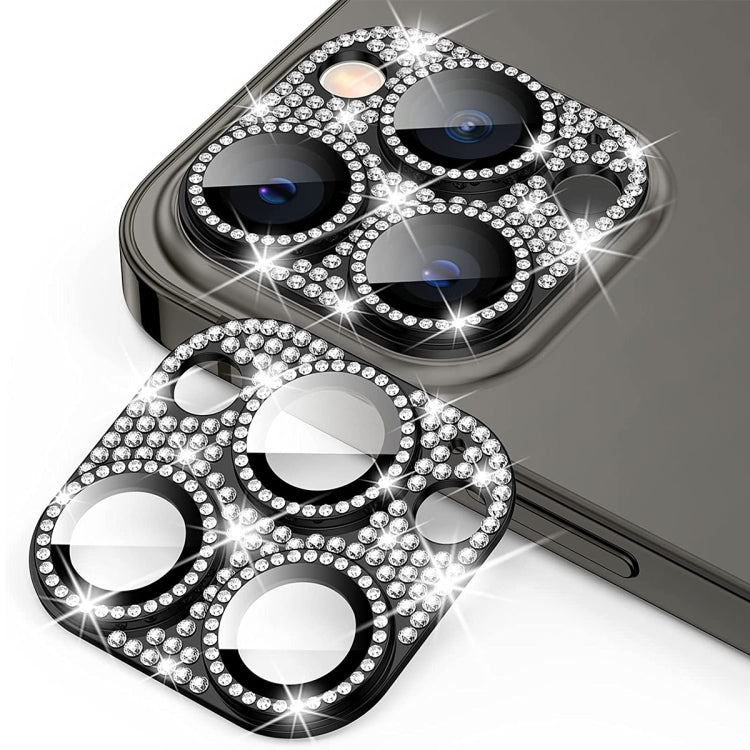 For iPhone 15 Pro / 15 Pro Max ENKAY Hat-Prince Blink Diamond Camera Lens Aluminium Alloy + Tempered Glass Full Coverage Protector(Black) - HoMEdemic™ 