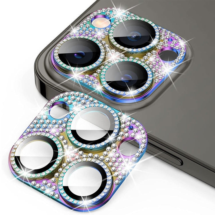 For iPhone 15 Pro / 15 Pro Max ENKAY Hat-Prince Blink Diamond Camera Lens Aluminium Alloy + Tempered Glass Full Coverage Protector(Colorful) - HoMEdemic™ 