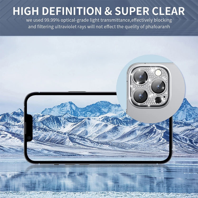 For iPhone 15 Pro / 15 Pro Max ENKAY Hat-Prince Blink Diamond Camera Lens Aluminium Alloy + Tempered Glass Full Coverage Protector(Colorful) - HoMEdemic™ 