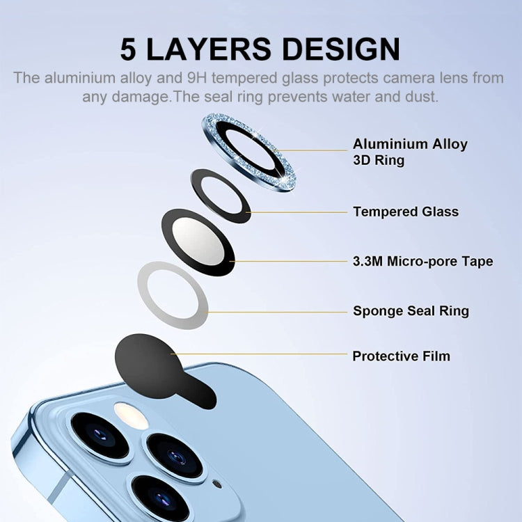 For iPhone 15 Pro / 15 Pro Max ENKAY Hat-Prince Glitter Rear Lens Aluminium Alloy Tempered Glass Film(Colorful) - HoMEdemic™ 