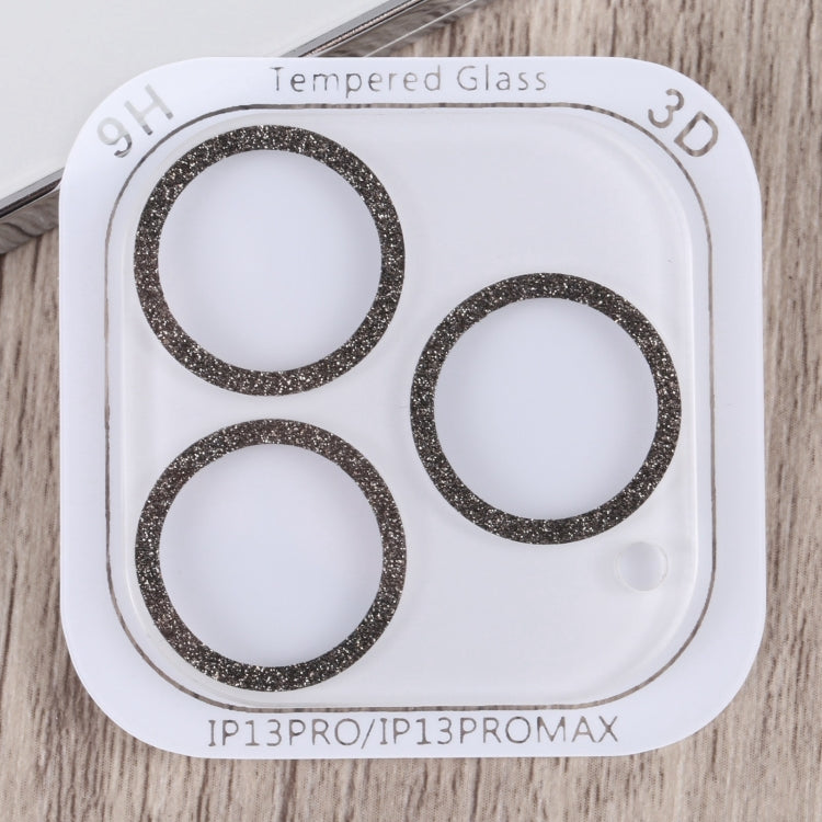 For iPhone 15 Pro / 15 Pro Max Glitter Ring Tempered Glass Camera Lens Film(Black) - HoMEdemic™ 