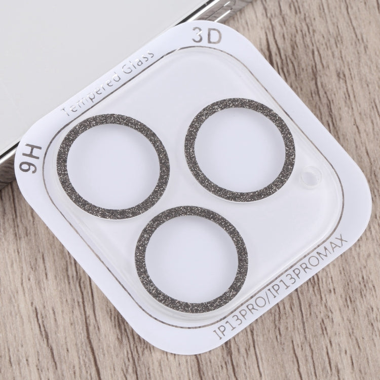 For iPhone 15 Pro / 15 Pro Max Glitter Ring Tempered Glass Camera Lens Film(Black) - HoMEdemic™ 