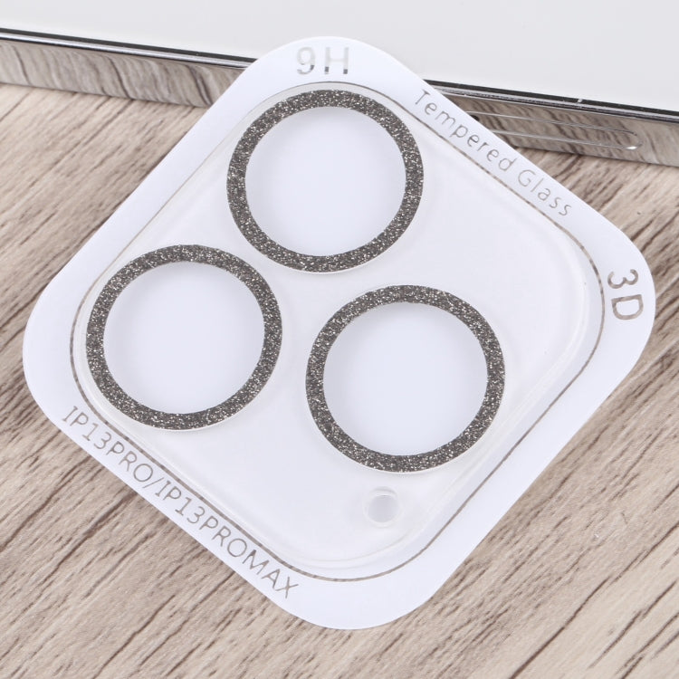 For iPhone 15 Pro / 15 Pro Max Glitter Ring Tempered Glass Camera Lens Film(Black) - HoMEdemic™ 